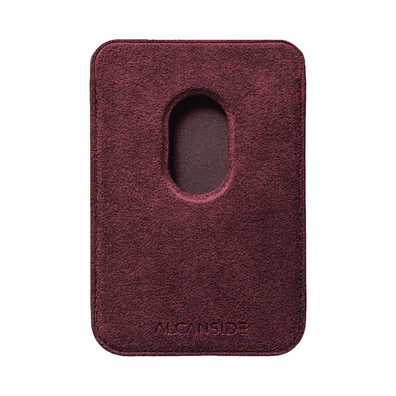 Alcantara Magsafe Wallet - Wine Red