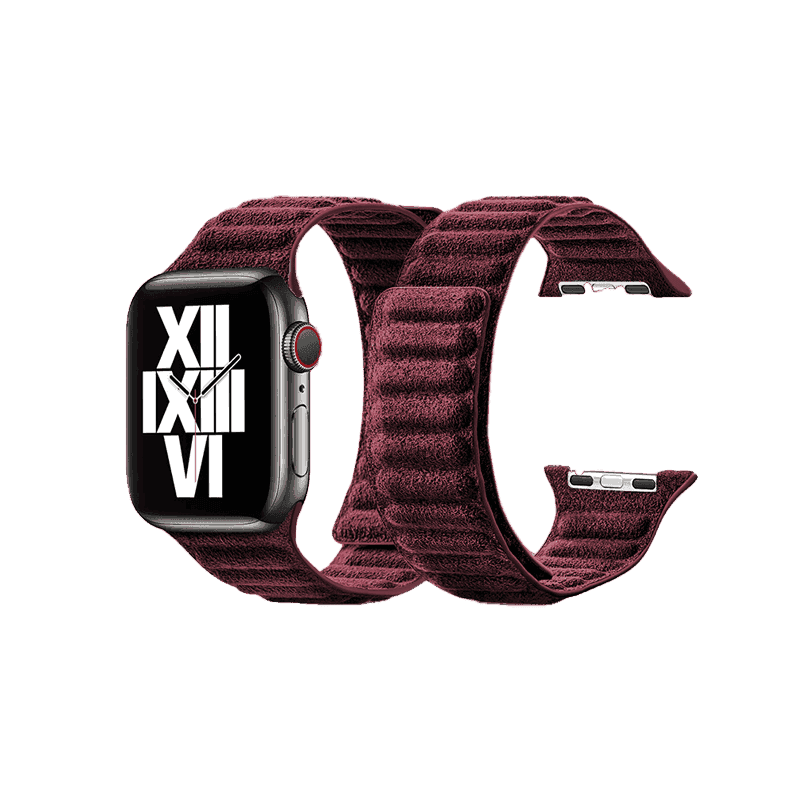 Alcantara Apple Watch Band - Wine Red