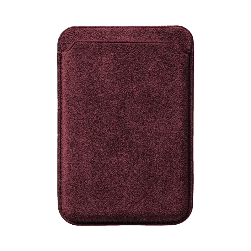 Alcantara Magsafe Wallet - Wine Red